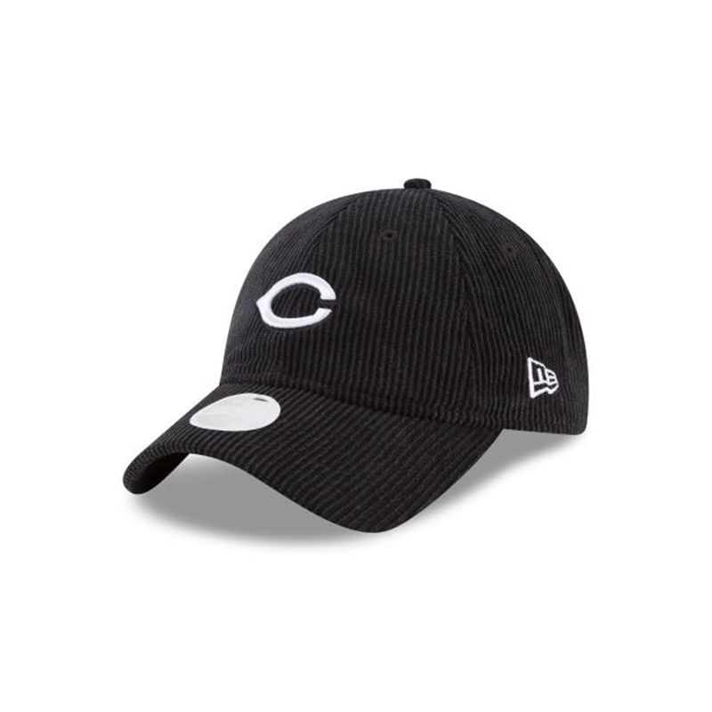 MLB Cincinnati Reds Womens Corduroy 9Twenty Adjustable (GOA1836) - Black New Era Caps